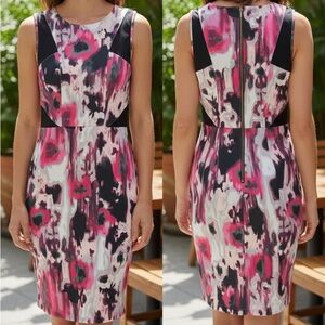 XOXO Vibrant Pink and Black Midi Dress